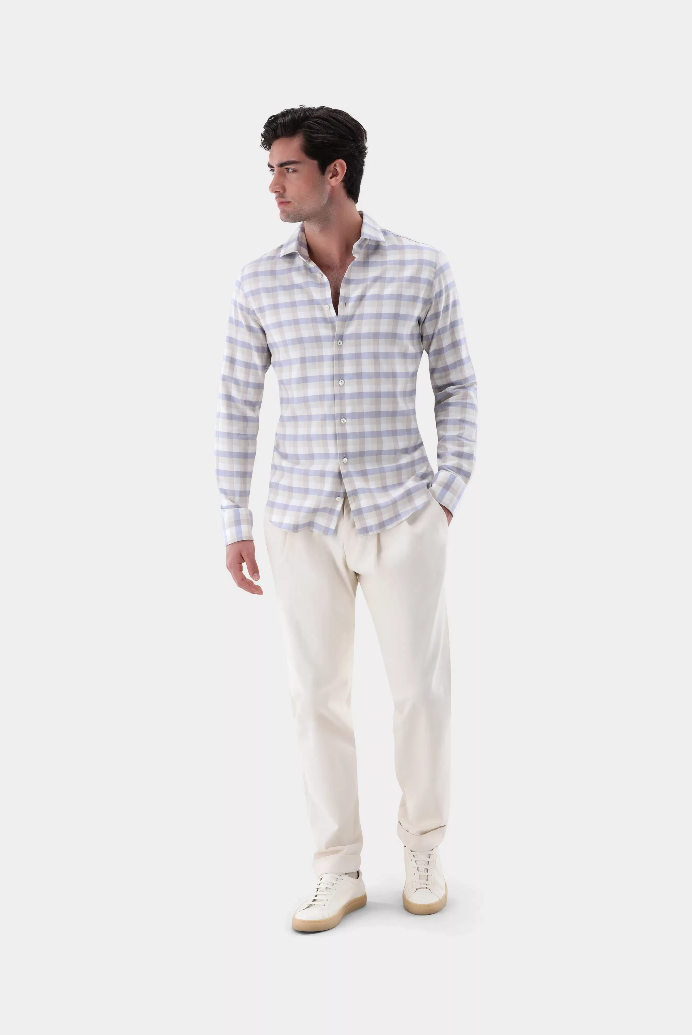 Flanellhemd kariert Slim Fit günstig online kaufen
