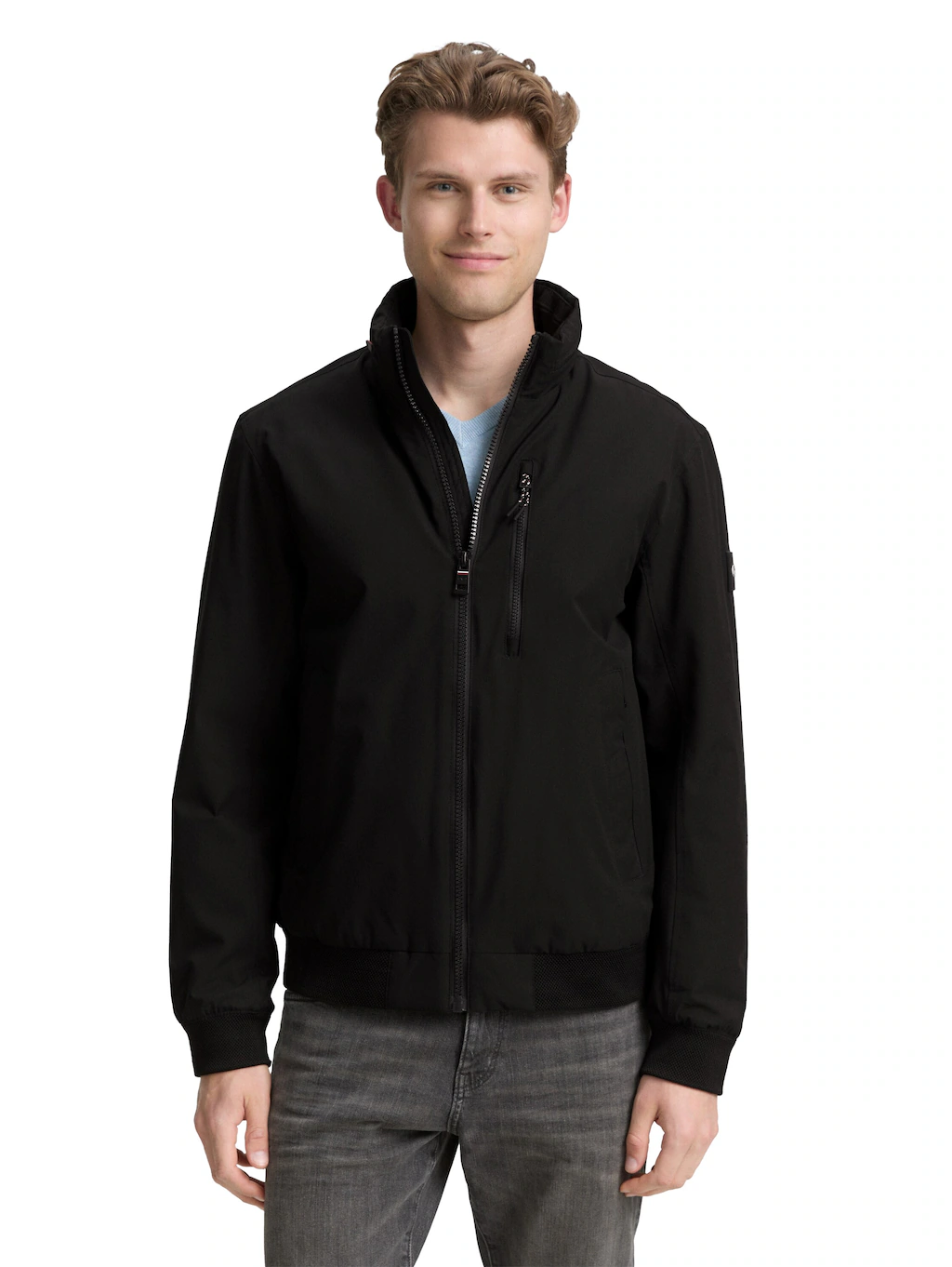 TOM TAILOR Outdoorjacke, ohne Kapuze, mit Logo Stickerei günstig online kaufen