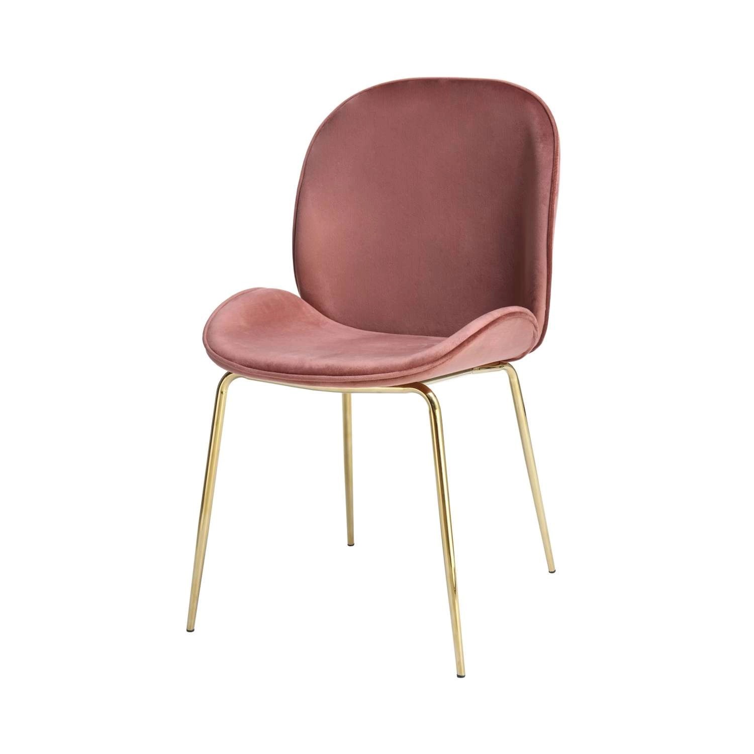 MeGusta Moderner Stuhl 2er-Set Rosa Polsterstuhl Esszimmerstuhl Emilia günstig online kaufen