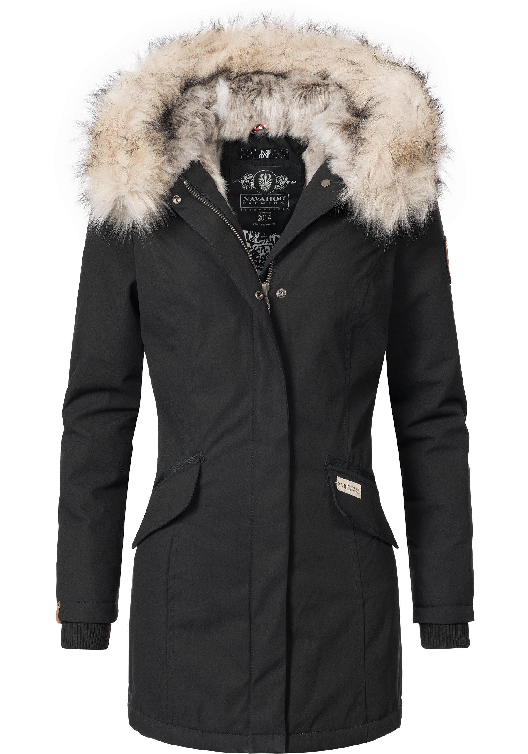 Navahoo Wintermantel "Cristal", stylischer Damen Winterparka mit Kunstfell- günstig online kaufen