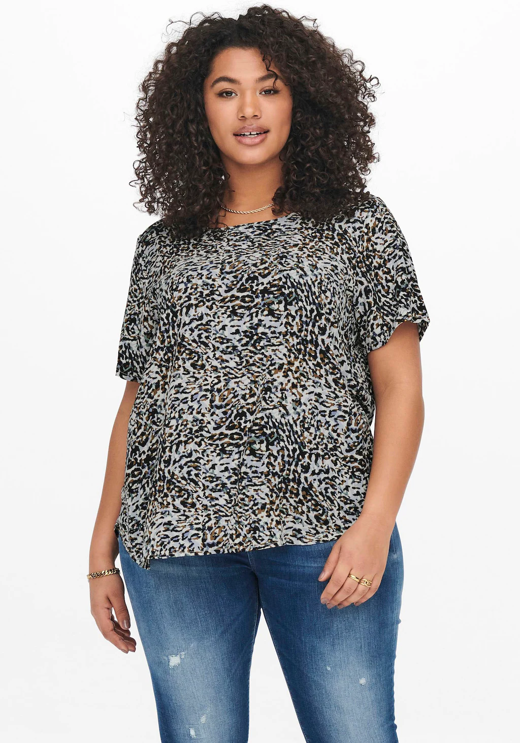 ONLY CARMAKOMA Shirtbluse "CARVICA", mit Rundhalsaussschnitt günstig online kaufen