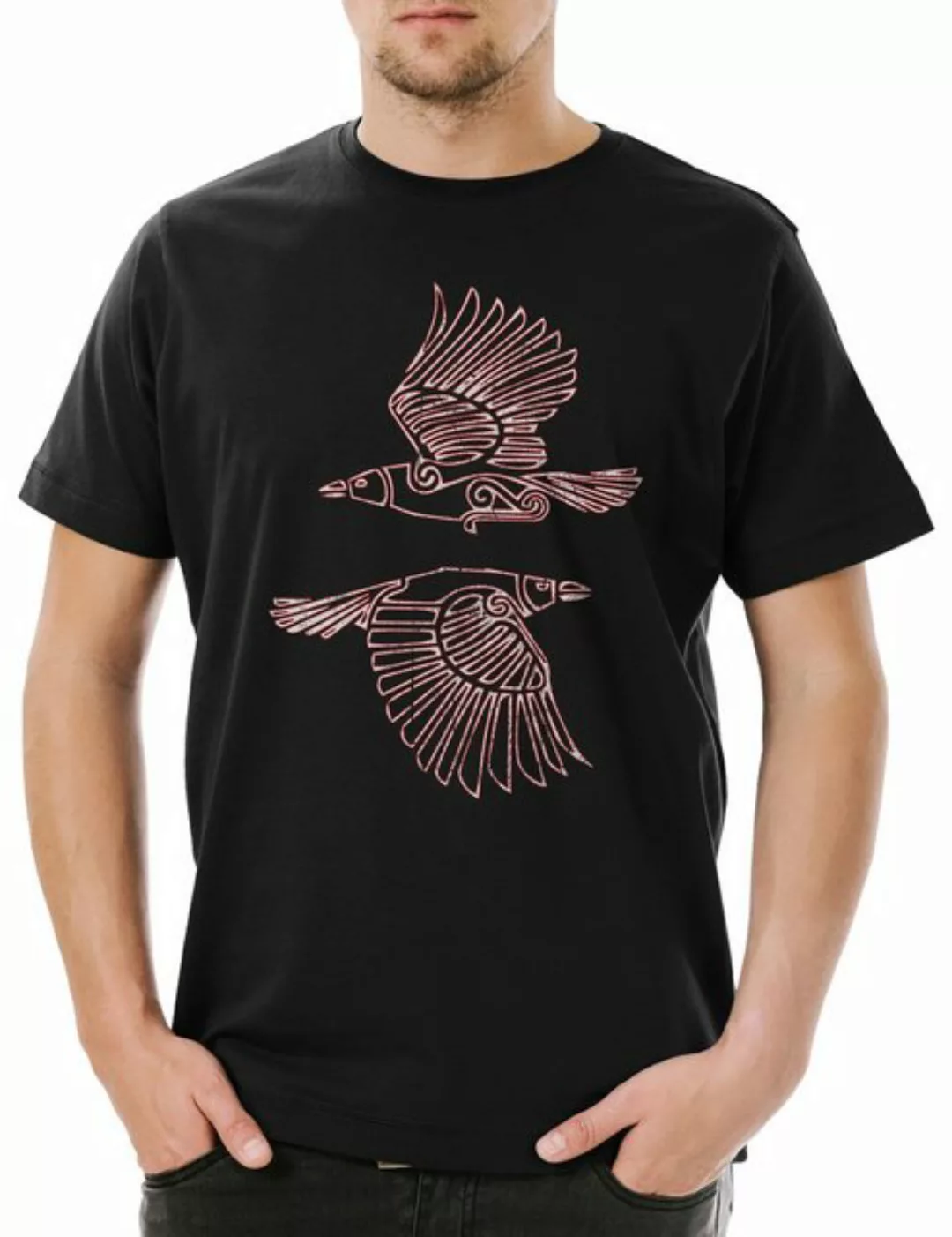 Urban Backwoods Print-Shirt Hugin And Munin III Herren T-Shirt Odin Thor No günstig online kaufen