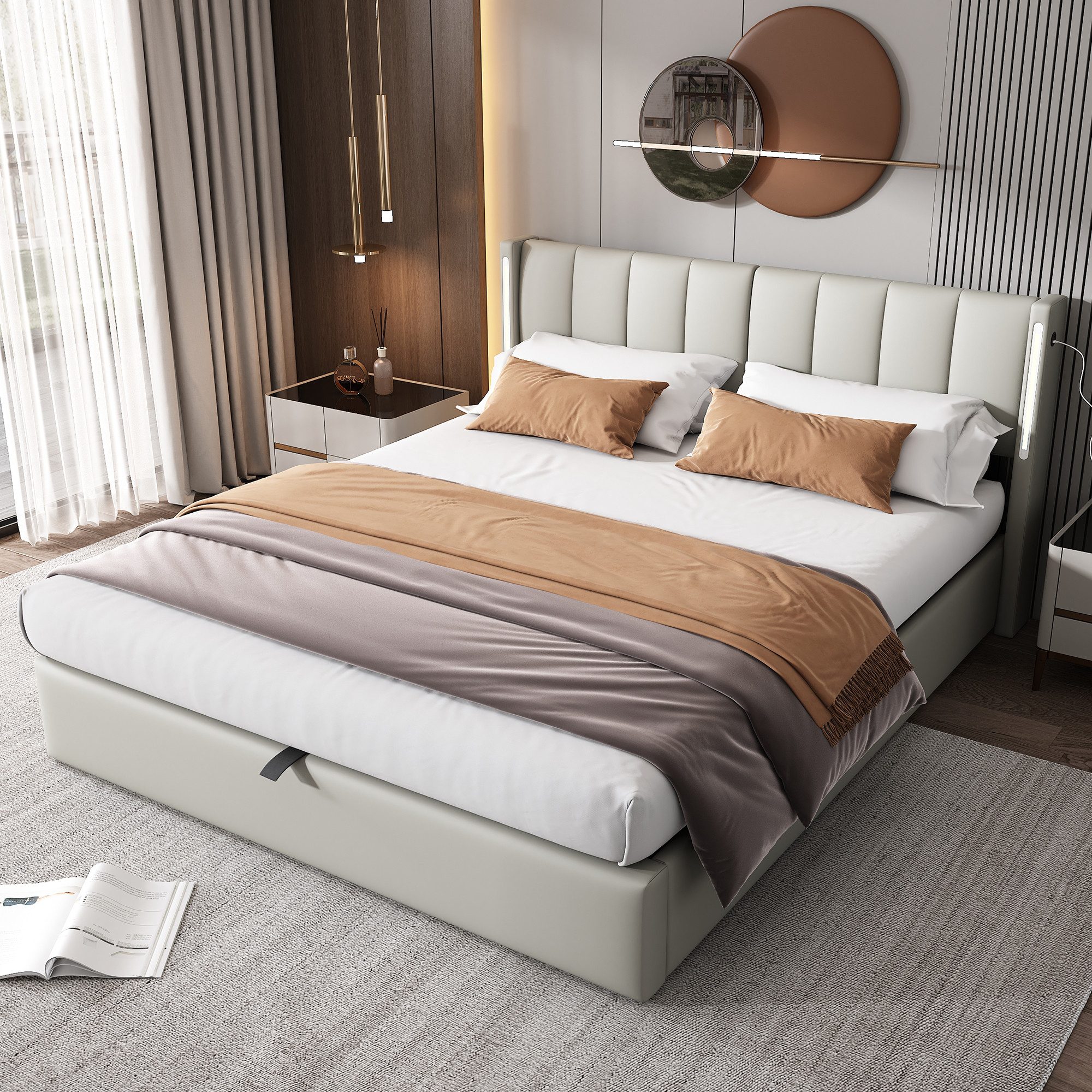 HAUSS SPOLE Polsterbett 140x200cm mit USB-Anschluss, günstig online kaufen
