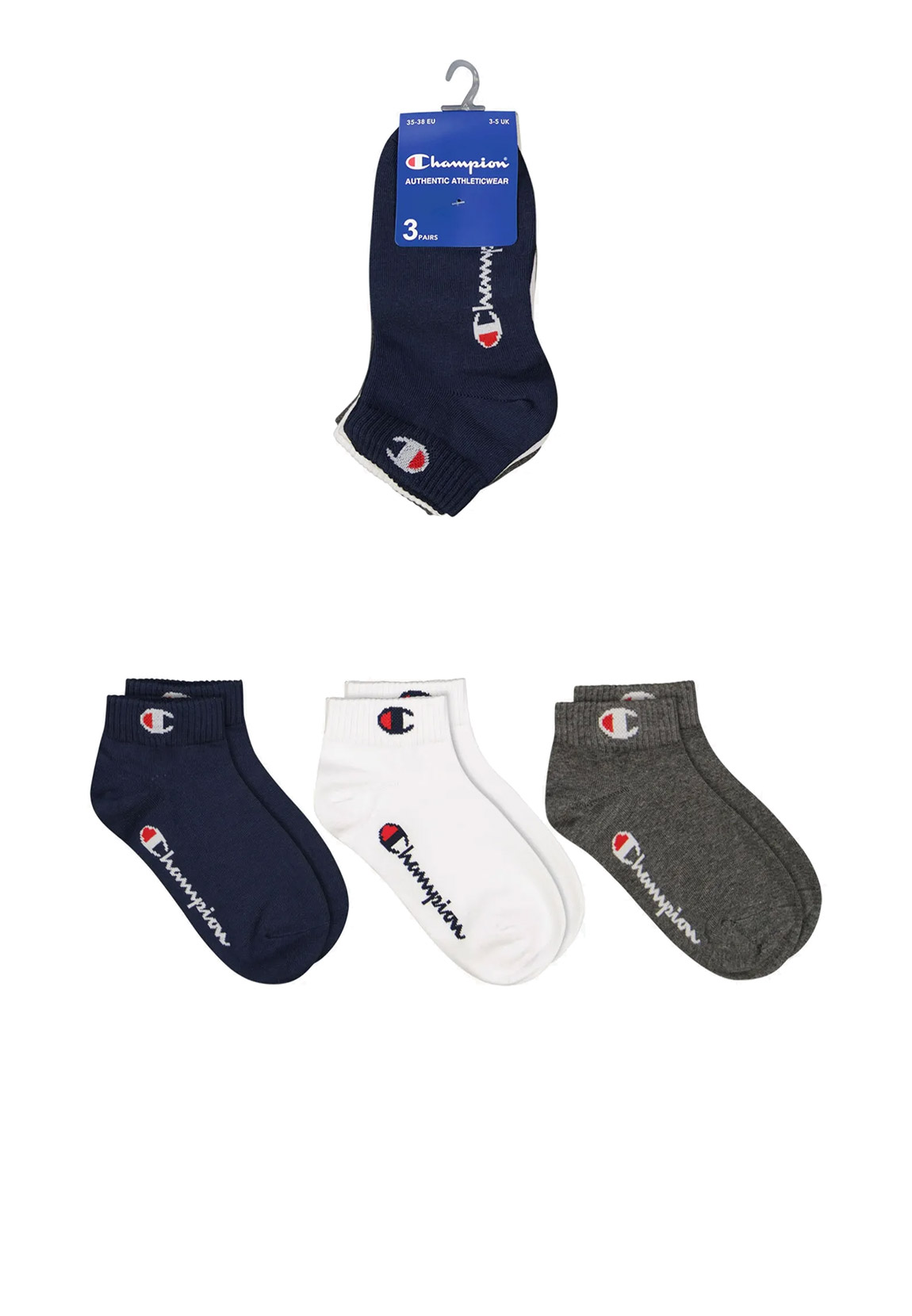 Champion Socken 3-Pack U24559 BS501 NNY WHT CCOM Dunkelblau Weiß Dunkelgrau günstig online kaufen