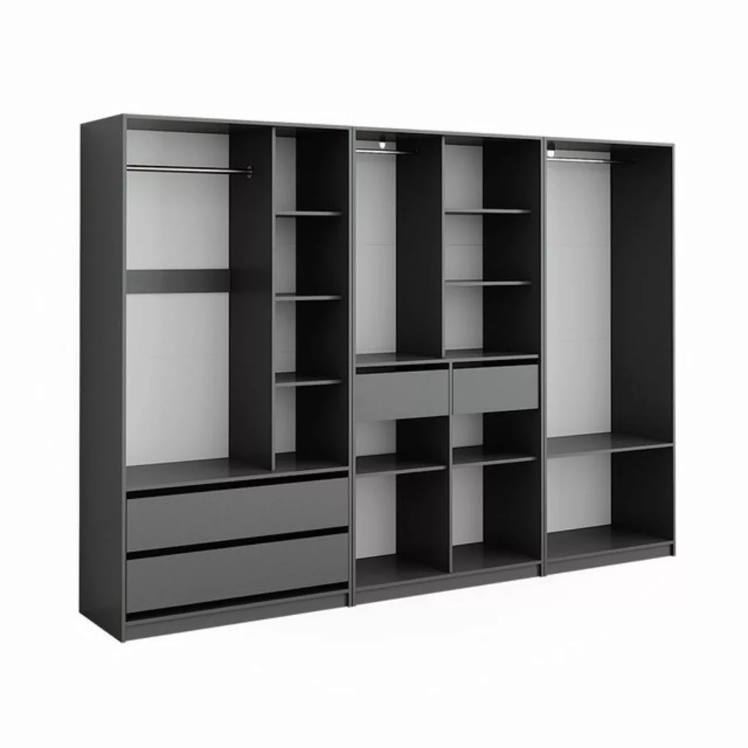 Vicco Kleiderschrank Elmo, Anthrazit, 100 x 200 cm 3er Set günstig online kaufen