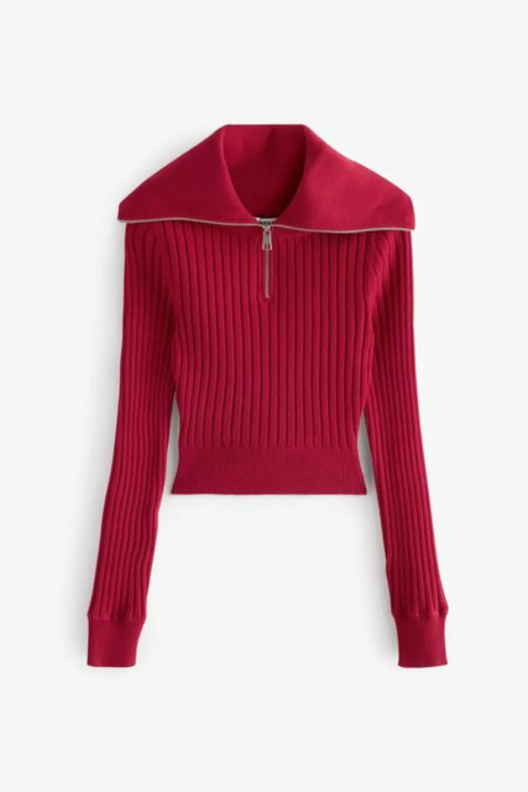 Next Troyer Rippenstrick-Pullover mit Reißverschlusskragen (1-tlg) günstig online kaufen