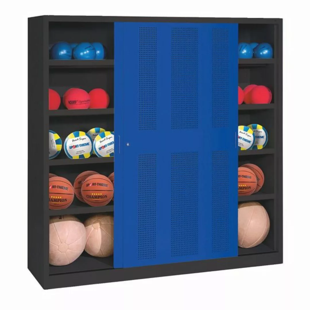 C+P Geräteschrank Ballschrank (HxBxT: 195x160x60 cm, mit Lochblech-Schiebet günstig online kaufen