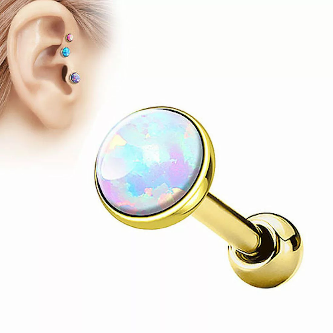Taffstyle Piercing-Set Tragus Stecker mit flachen günstig online kaufen