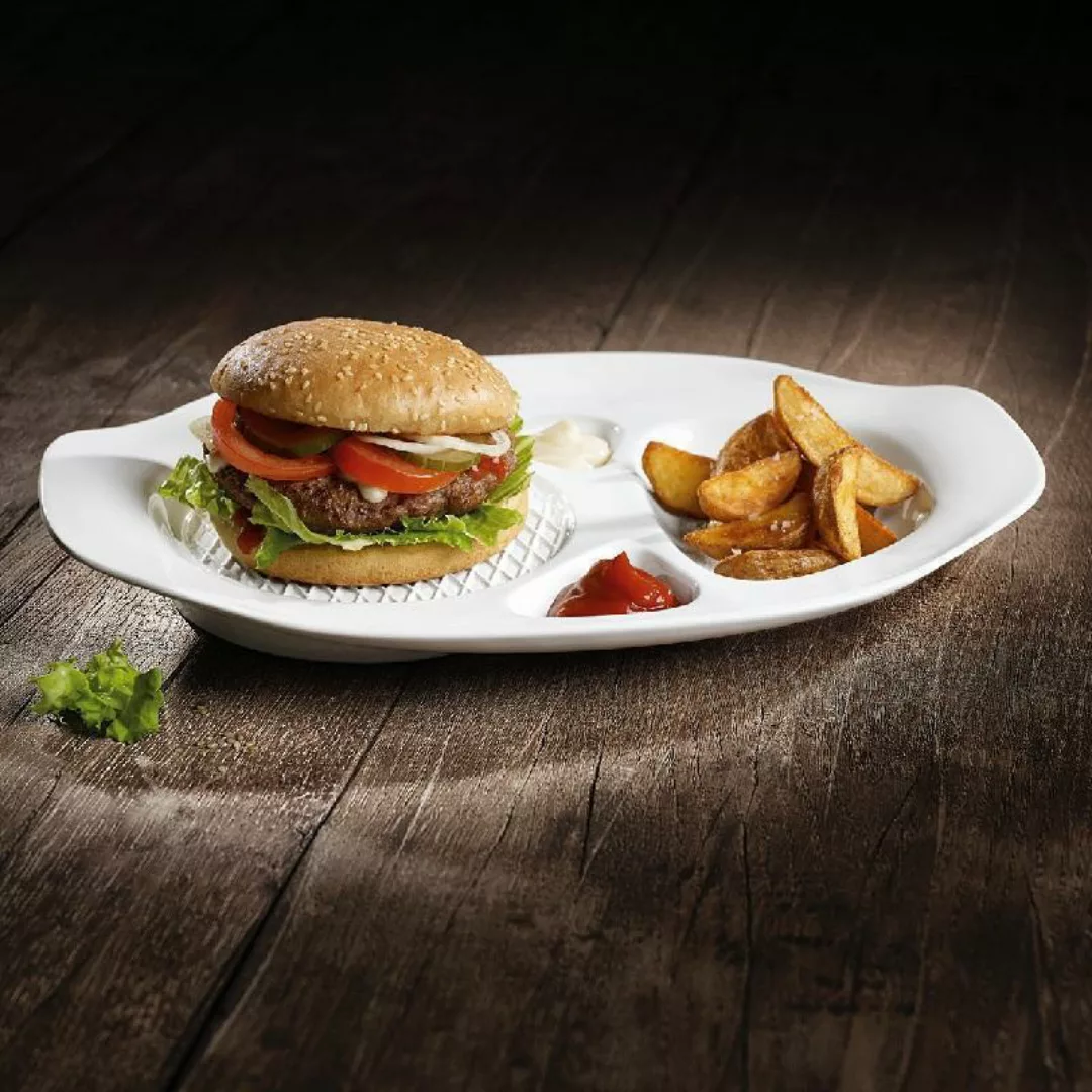 Villeroy & Boch BBQ Passion Burger Teller 2er Set Speiseteller weiß günstig online kaufen