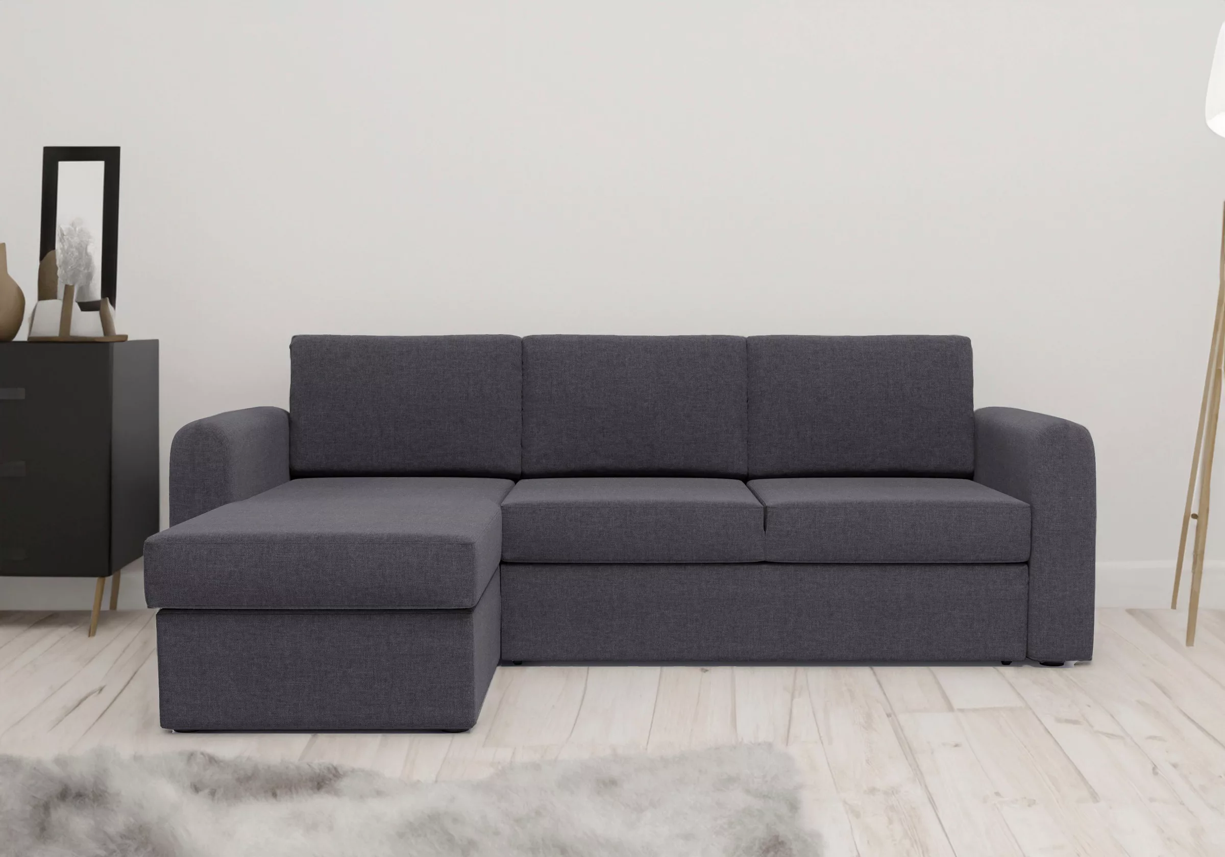 Home affaire Ecksofa »Delaware, Breite 223 cm, Webstoff fein, mit Stauraum« günstig online kaufen