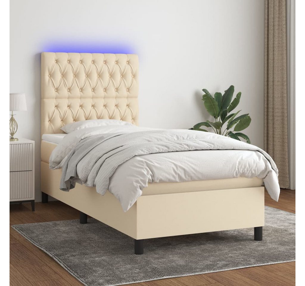 vidaXL Boxspringbett Bett Boxspringbett mit Matratze & LED Stoff (90 x 190 günstig online kaufen