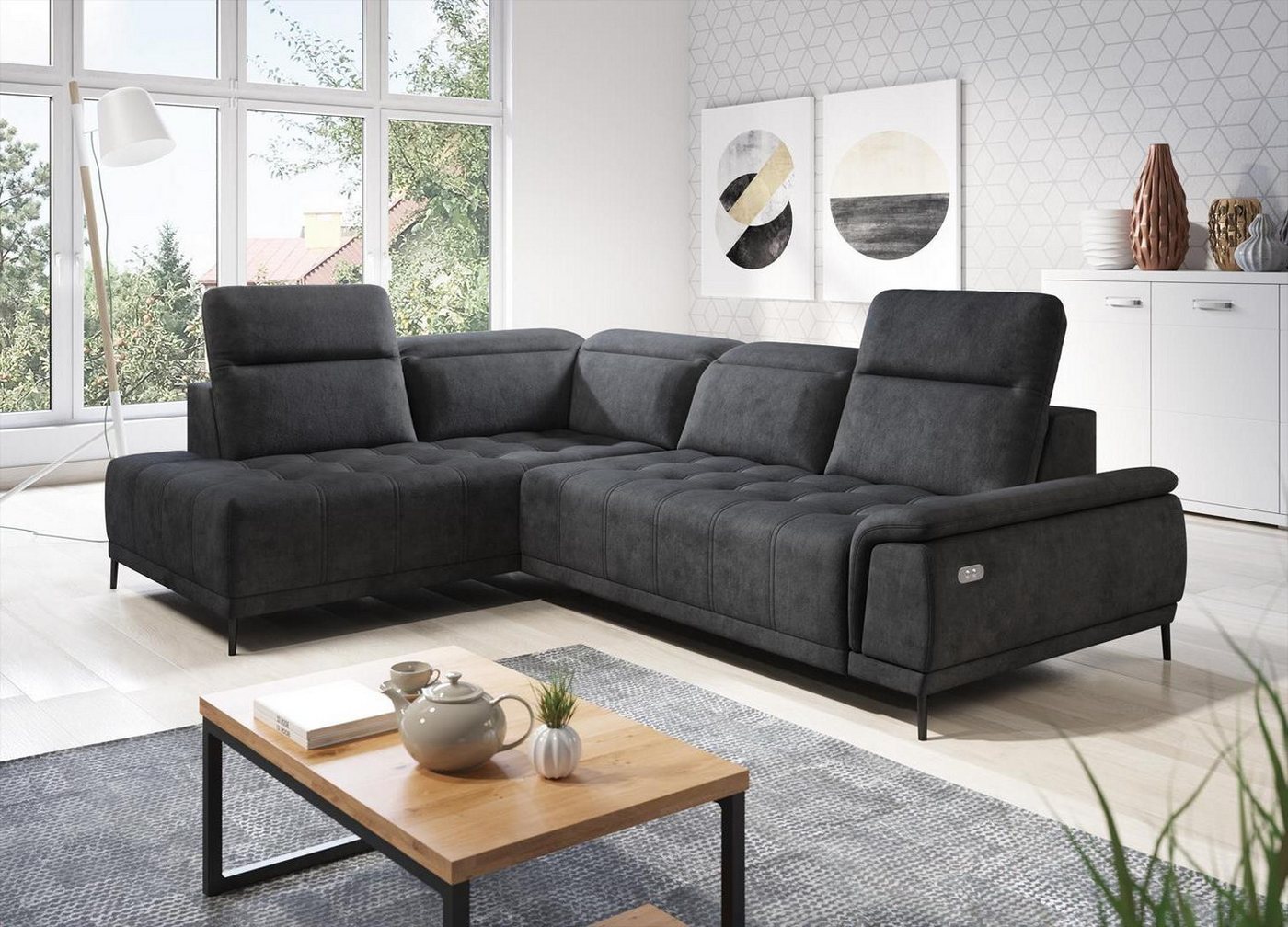 Xlmoebel Ecksofa L-förmige Eckcouch mit automatischer Funktion, modernes, H günstig online kaufen