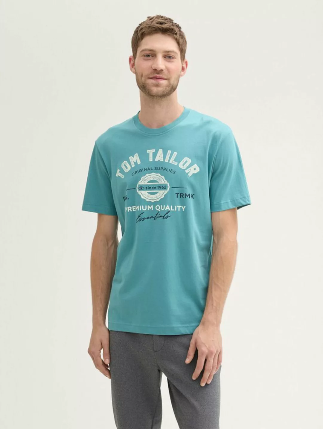 Tom Tailor Herren T-Shirt LOGO - Regular Fit günstig online kaufen