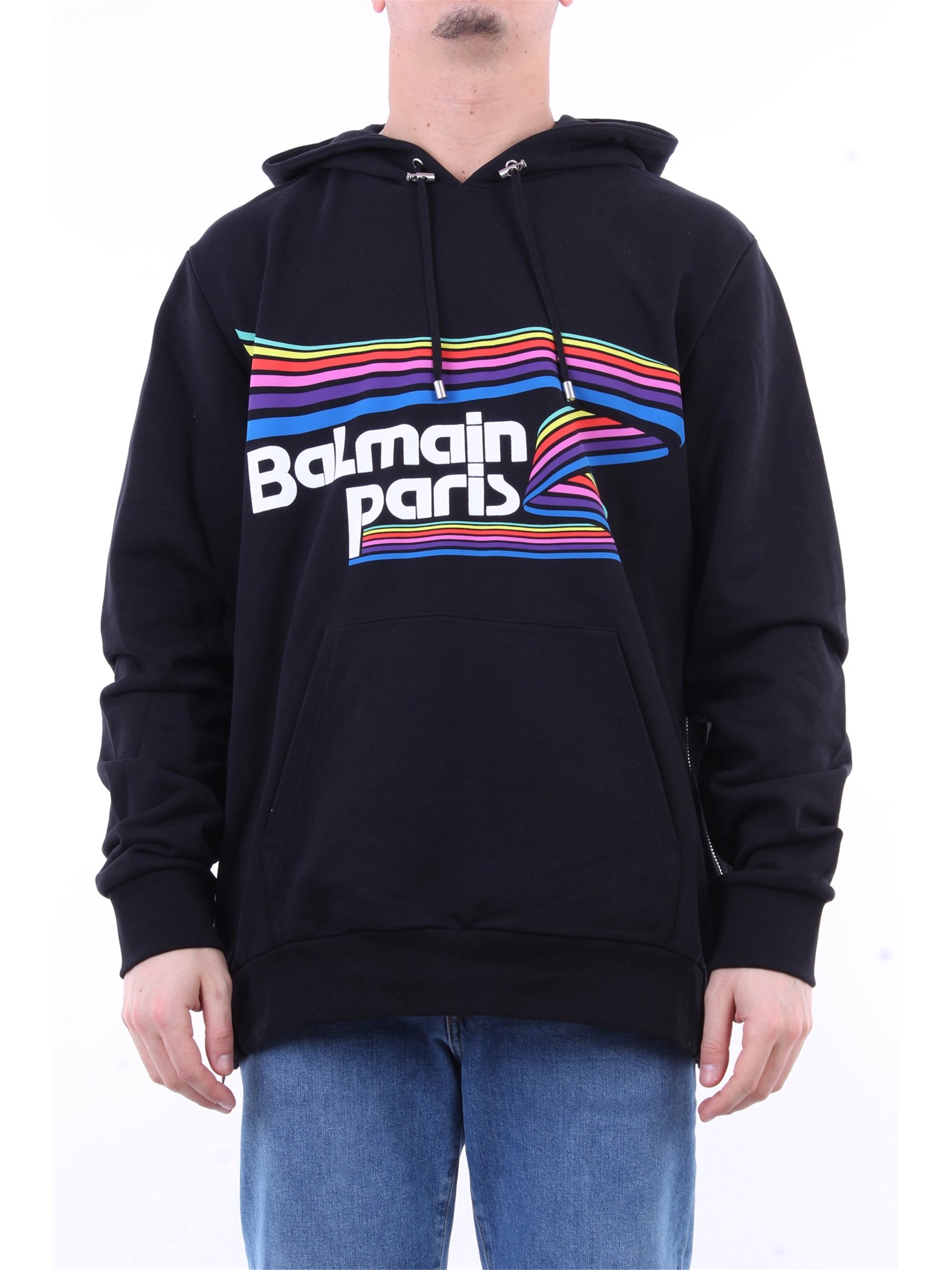 BALMAIN Hoodies Herren Schickes Schwarz günstig online kaufen