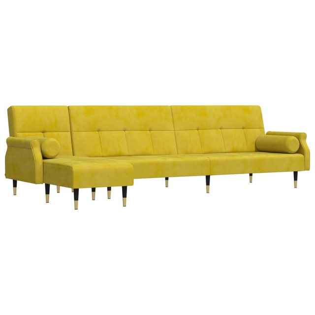 vidaXL Sofa Schlafsofa in L-Form Gelb 271x140x70 cm Samt Chaiselongue Schla günstig online kaufen