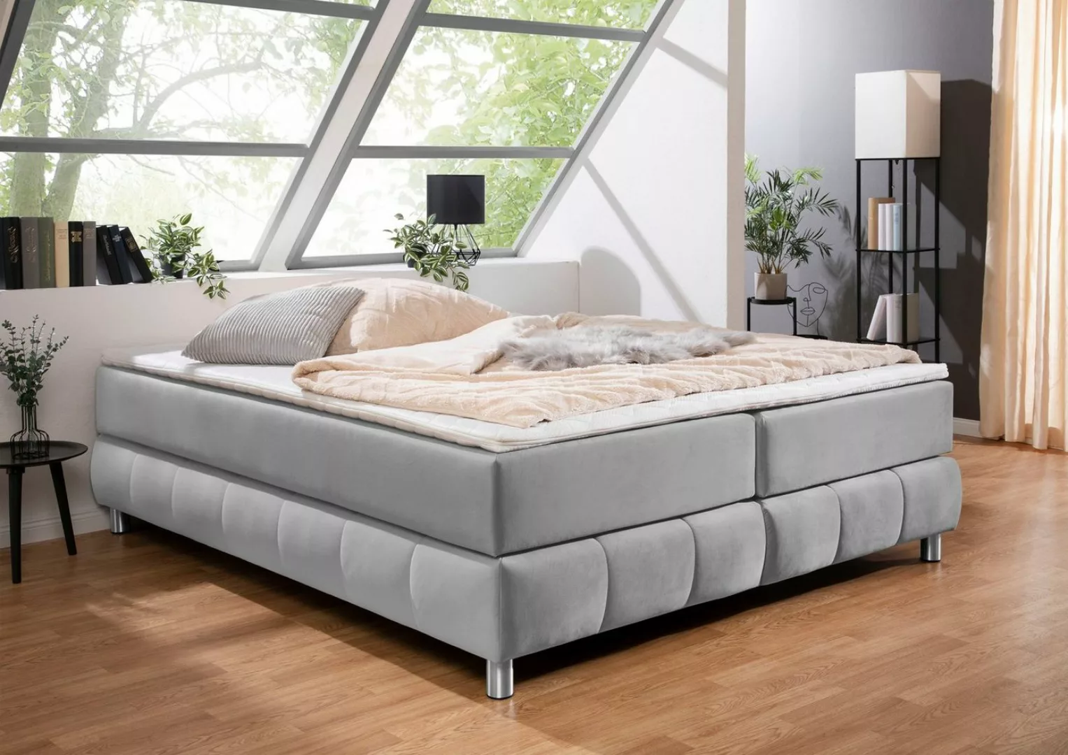 andas Boxspringbett Salo, Ohne Kopfteil, inkl. Topper, auch in Überlänge 22 günstig online kaufen