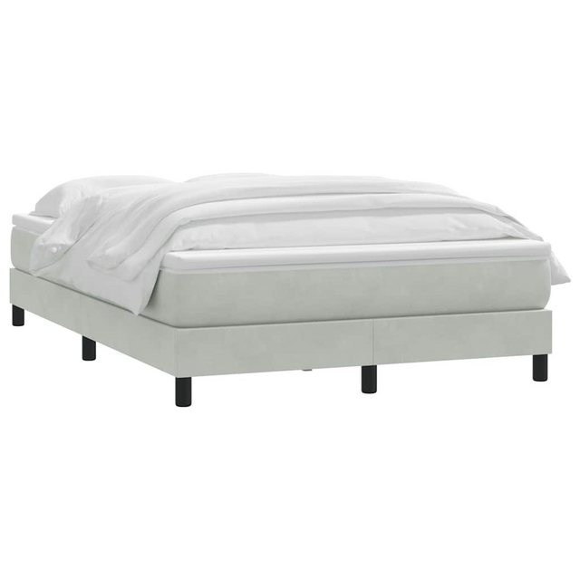 vidaXL Bett Boxspringbett mit Matratze Hellgrau 140x210 cm Samt günstig online kaufen