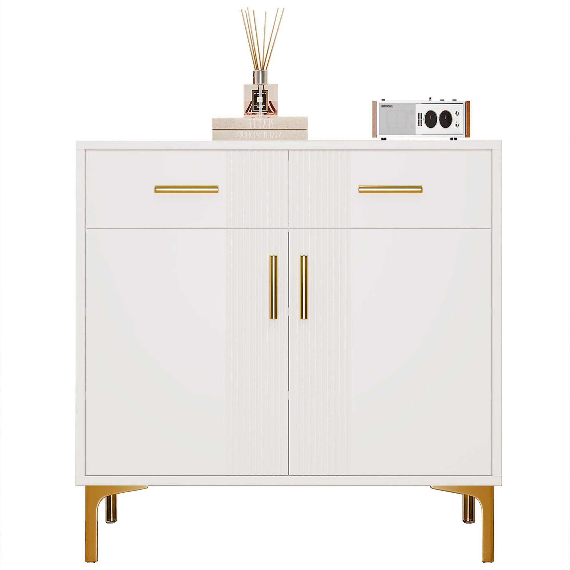 STILVORA Sideboard wohnzimmer 80×35cm Buffetschrank weiß,Küchenschrank günstig online kaufen