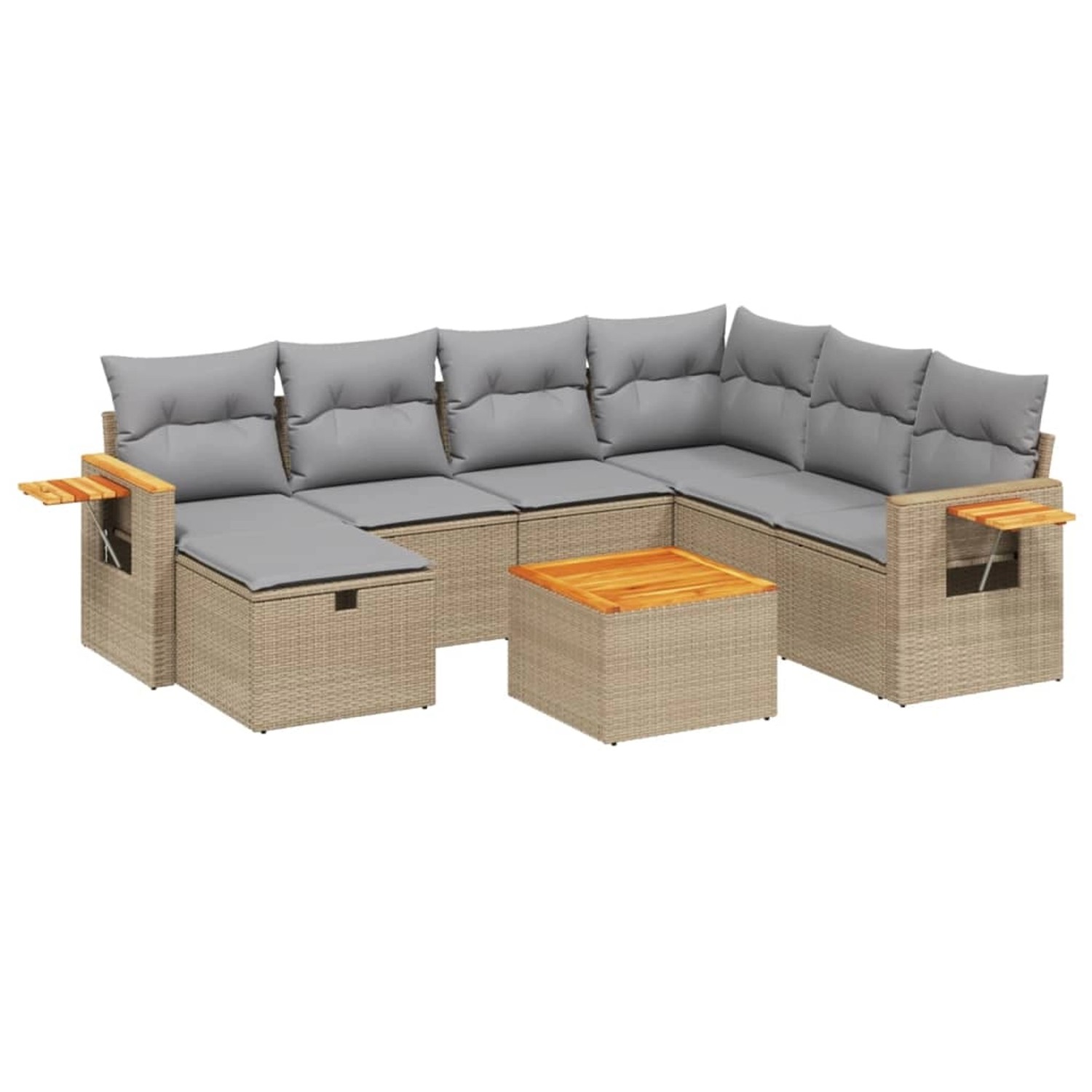 vidaXL 8-tlg Garten-Sofagarnitur mit Kissen Beige Poly Rattan Modell 183 günstig online kaufen