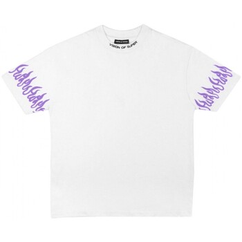 Vision Of Super  T-Shirts & Poloshirts Weies T-Shirt mit lila Stickerei günstig online kaufen