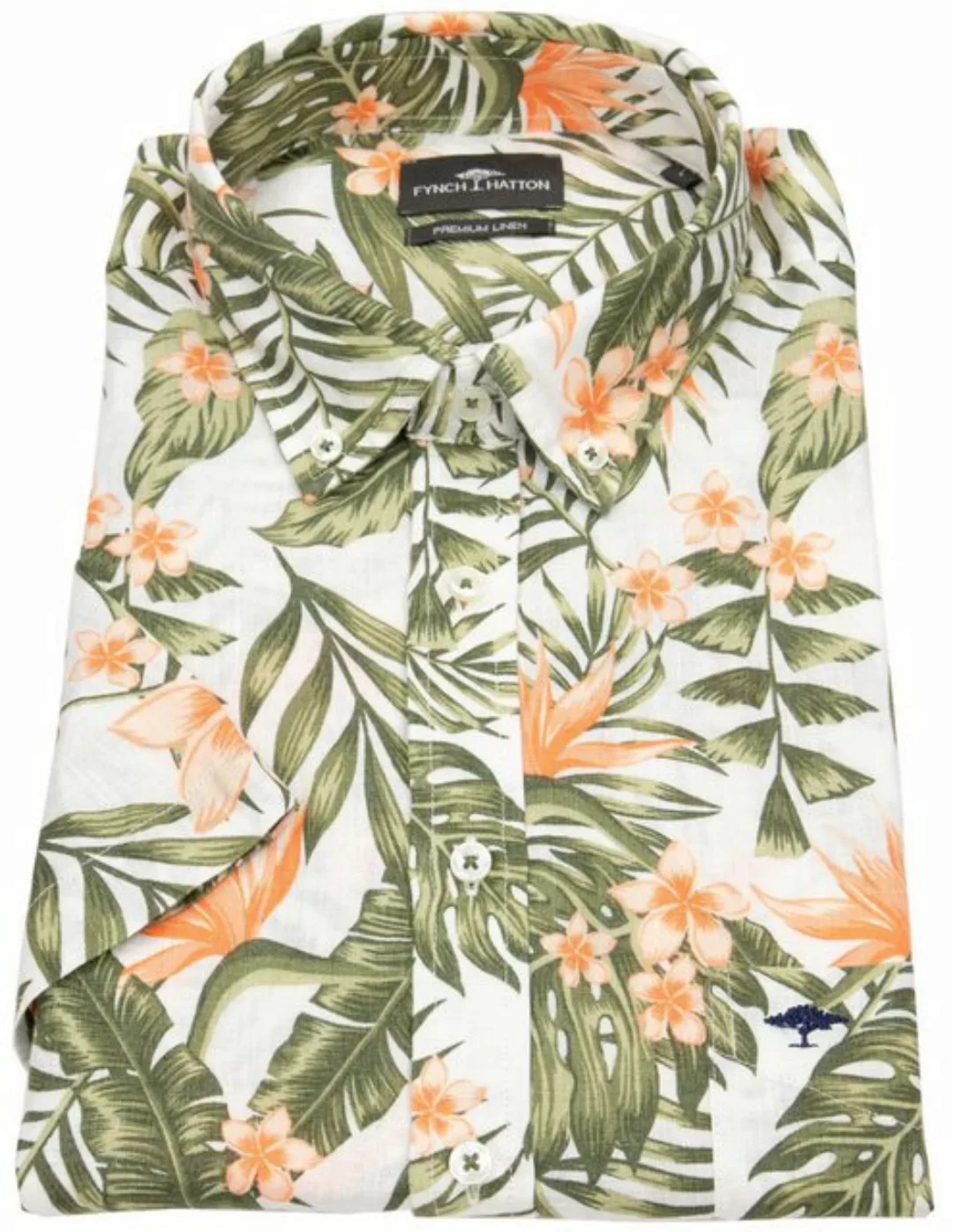 FYNCH-HATTON Kurzarmhemd Button-Down-Kragen günstig online kaufen