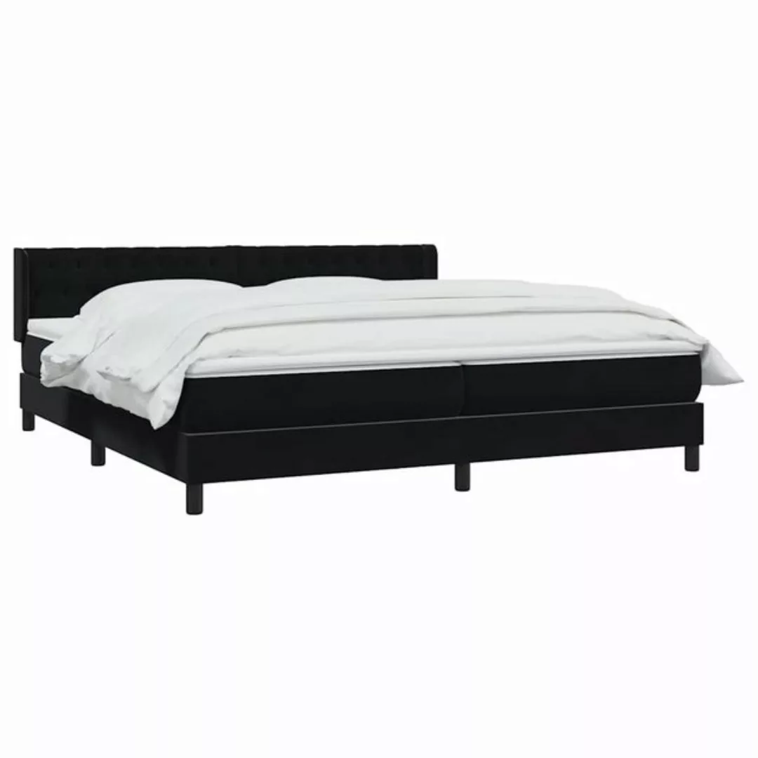 vidaXL Bett Boxspringbett mit Matratze Schwarz 180x220 cm Samt günstig online kaufen