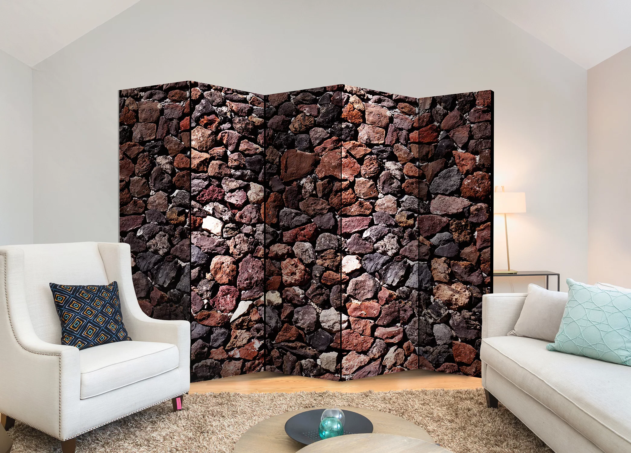 5-teiliges Paravent - Stony Castle Ii [room Dividers] günstig online kaufen