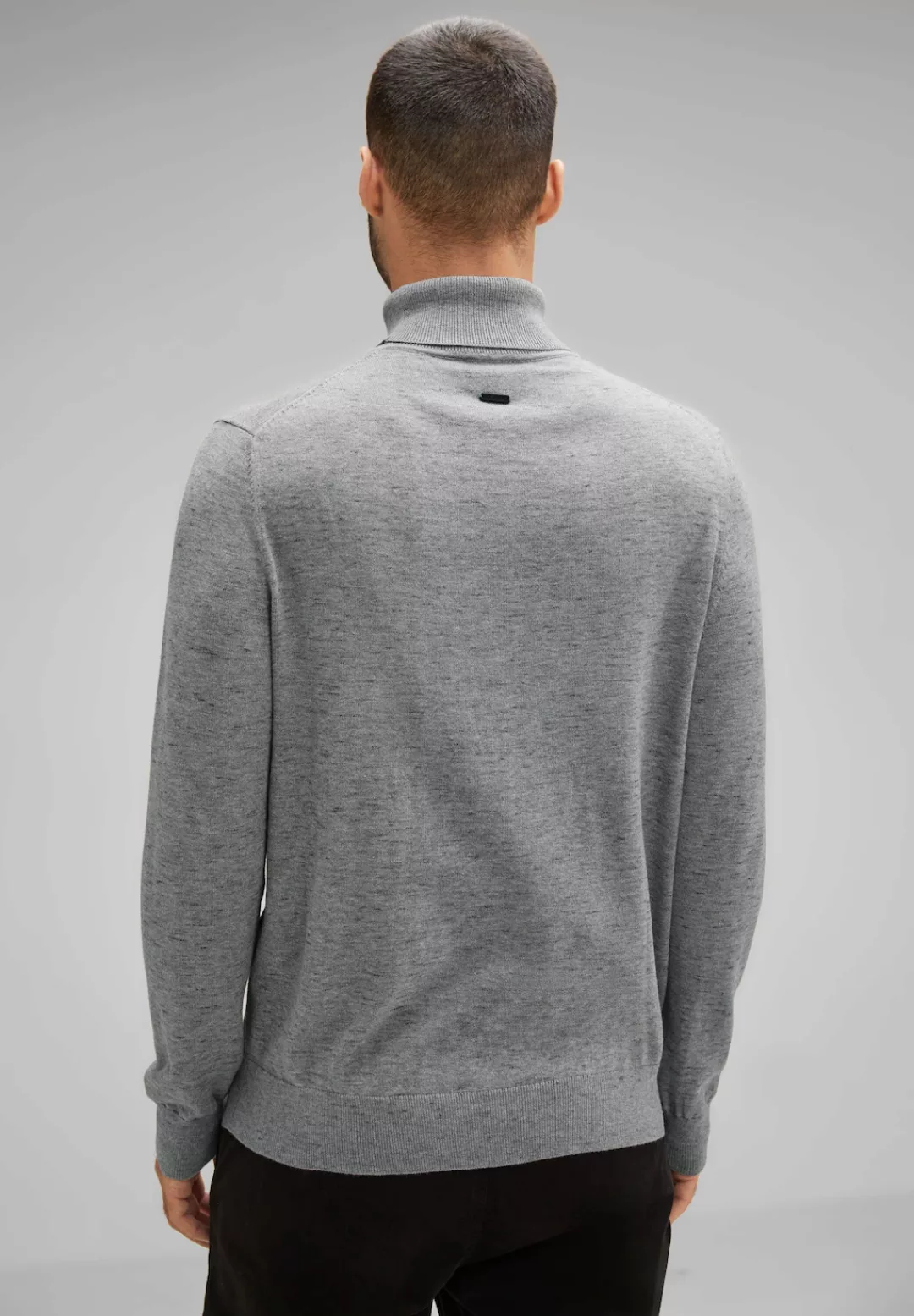 STREET ONE MEN Rollkragenpullover, in Melange Optik günstig online kaufen