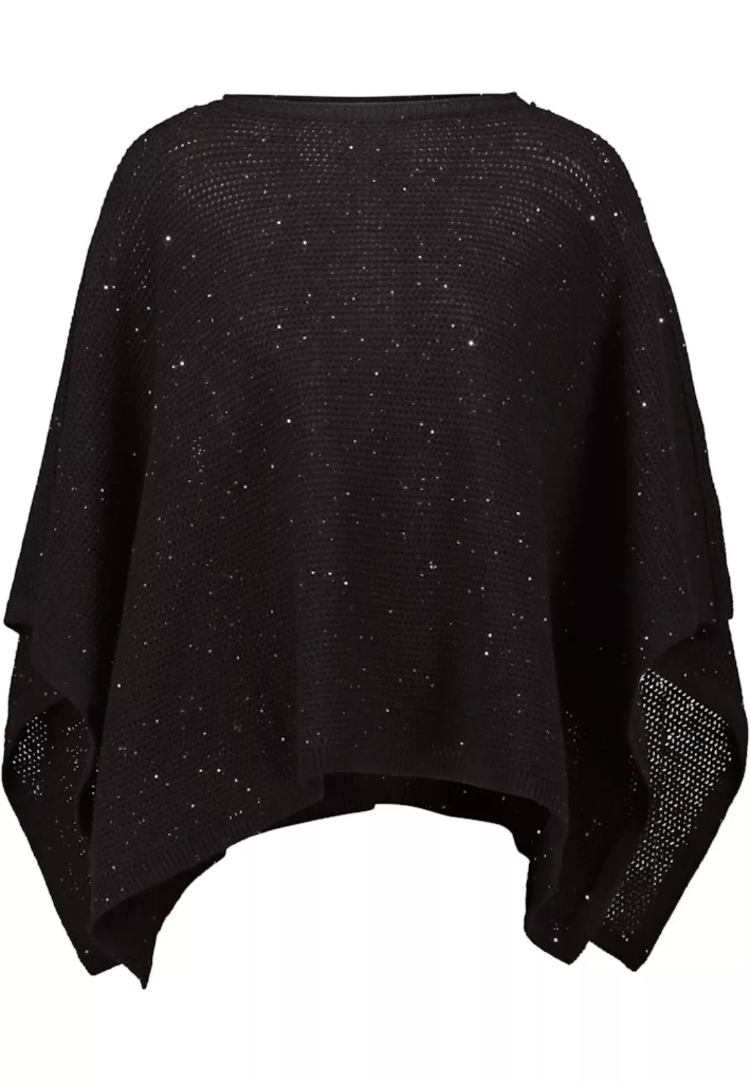 Zero 2-in-1-Strickjacke "zero Poncho mit Glitzersteinchen", Ziersteine günstig online kaufen