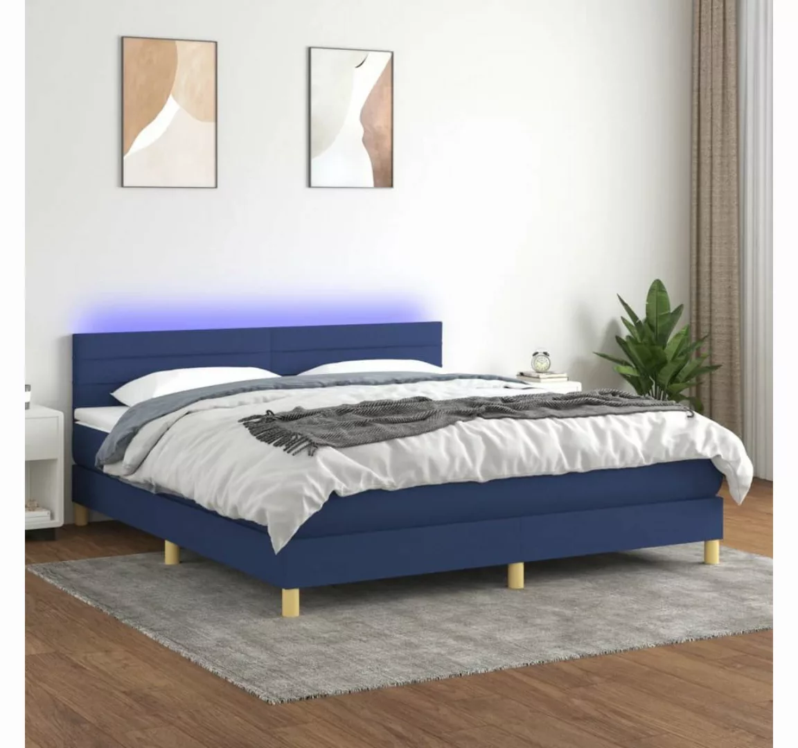 vidaXL Boxspringbett Bett Boxspringbett komplett mit Matratze & LED Stoff ( günstig online kaufen