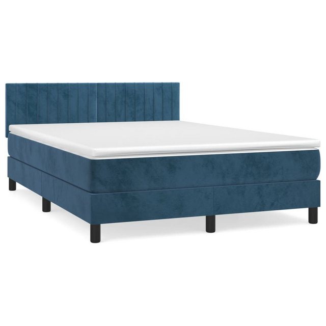 vidaXL Boxspringbett Bett Boxspringbett mit Matratze Samt (140 x 200 cm, Bl günstig online kaufen