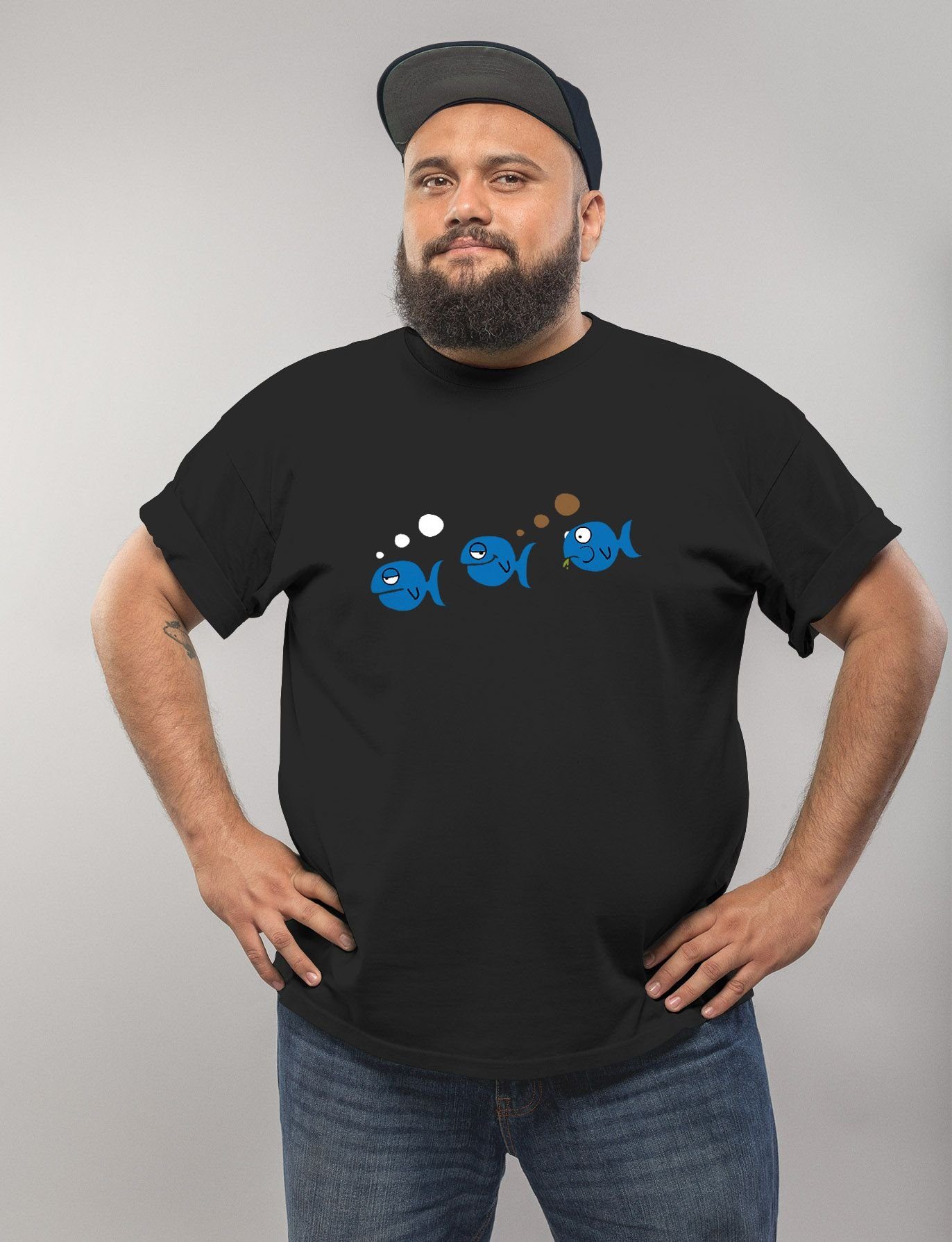 MoonWorks Print-Shirt Herren T-Shirt Fische lustig günstig online kaufen