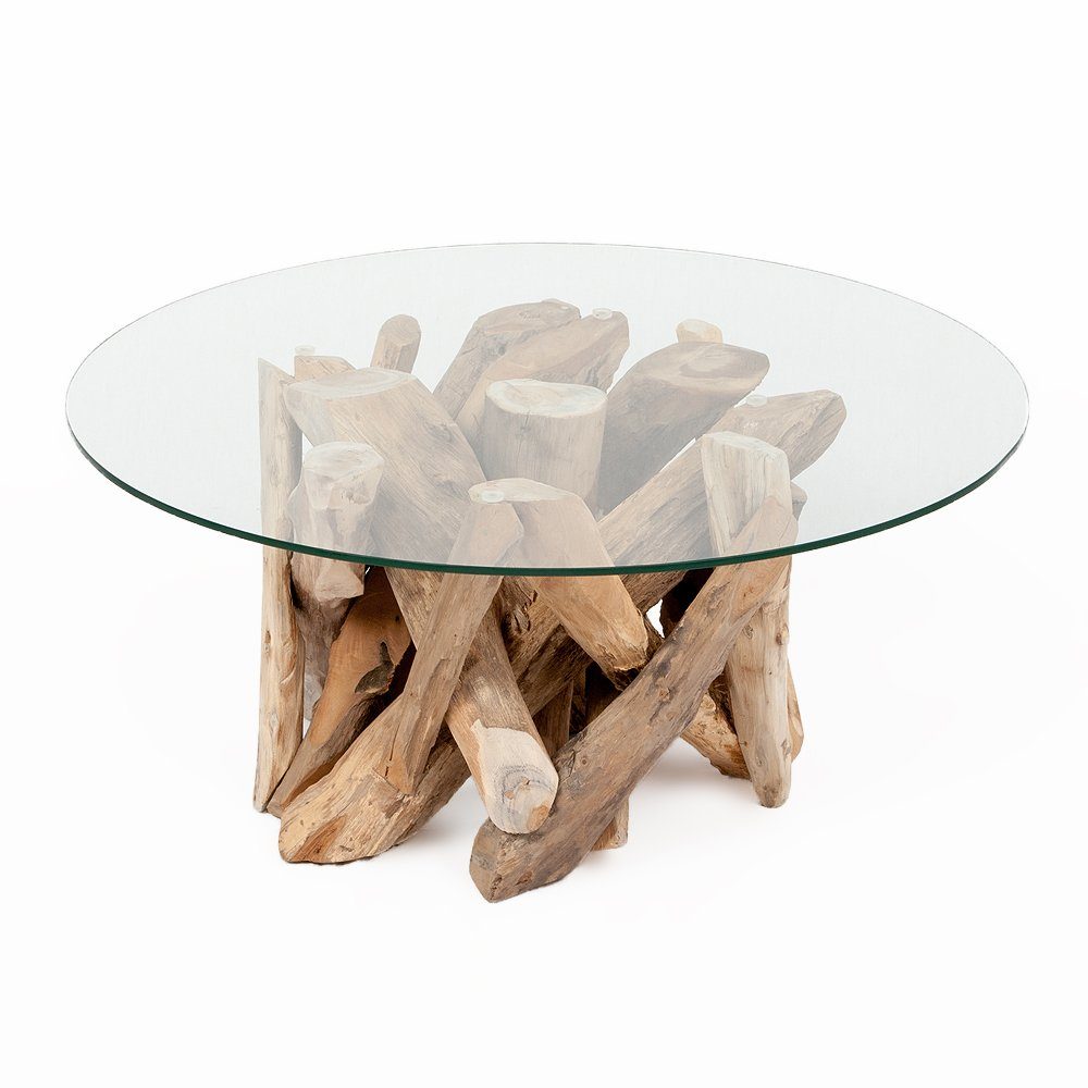 LebensWohnArt Couchtisch Teak Couchtisch TORA-rund ca. günstig online kaufen