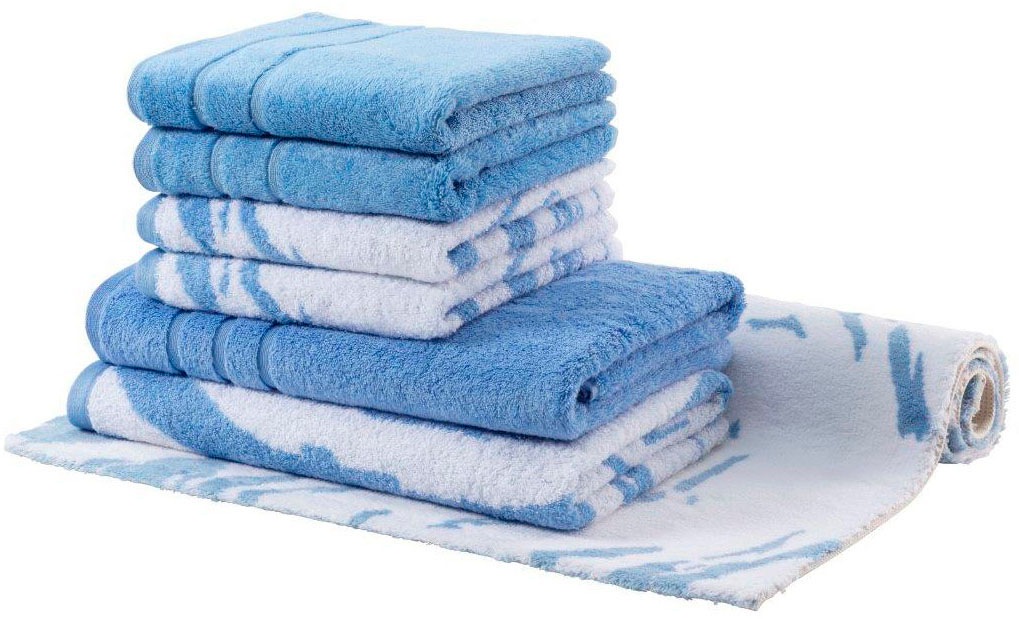 Egeria Handtuch Set »MARBLE«, (7 St., 4 Handtücher 50x100 cm-2 Duschtücher günstig online kaufen