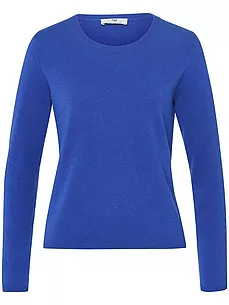 Rundhals-Pullover aus 100% Premium-Kaschmir Peter Hahn Cashmere blau günstig online kaufen