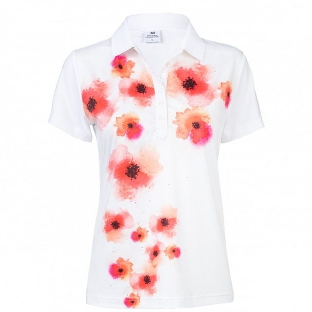 Daily Sports Poloshirt Daily Sports Polo Jemima Coral Bloom Weiß/Rot Damen günstig online kaufen