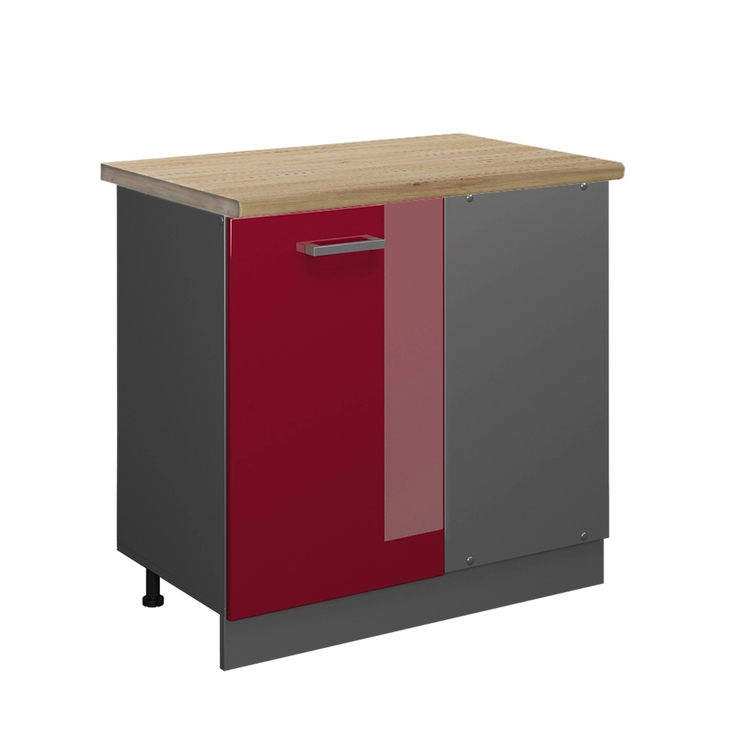 Vicco Eckunterschrank R-Line, Bordeaux Hochglanz/Anthrazit, 86 günstig online kaufen