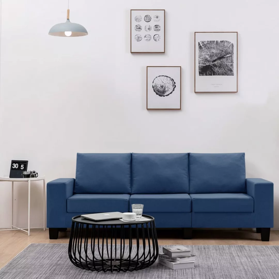 3-sitzer-sofa Blau Stoff günstig online kaufen