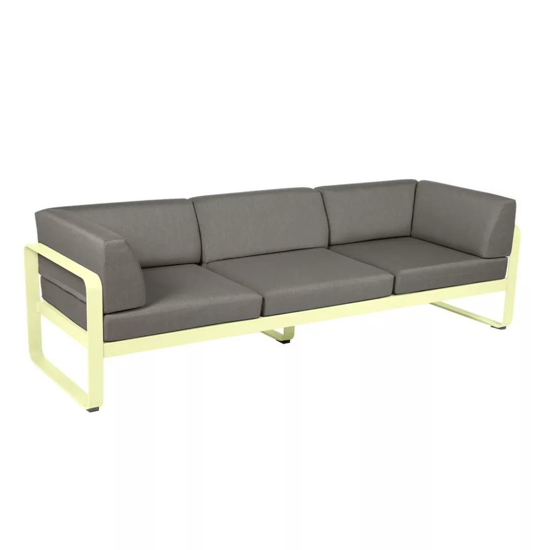 Bellevie 3-Sitzer Club Sofa Outdoor A6 Zitronensorbet B8 Taupegrau günstig online kaufen