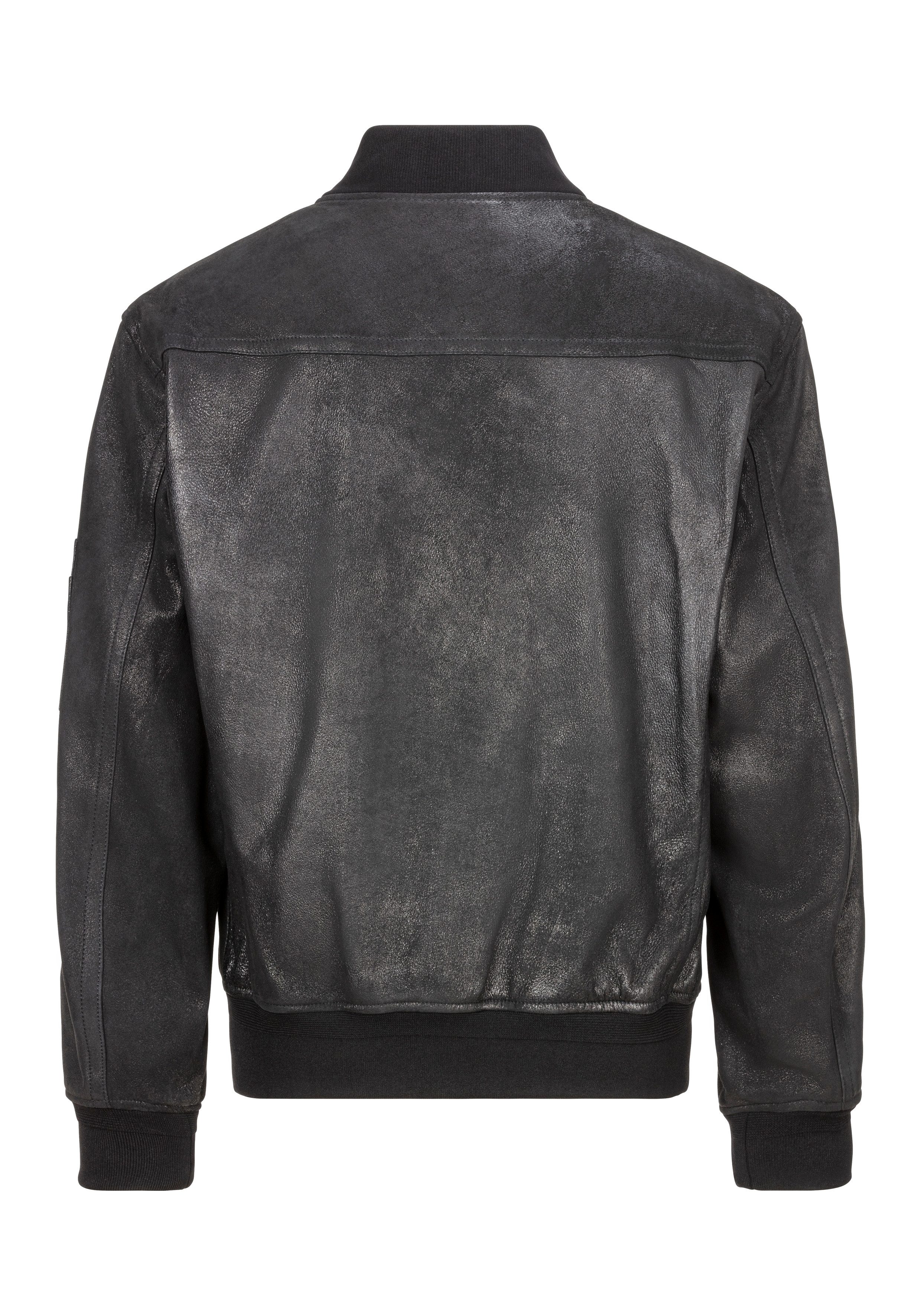 BOSS ORANGE Lederjacke Jotaco mit Ärmeltasche günstig online kaufen