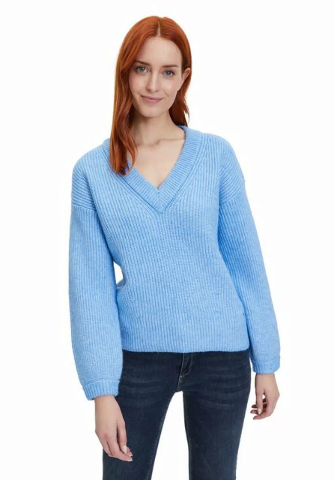 Betty&Co Strickpullover Betty & Co Strickpullover mit V-Ausschnitt (1-tlg) günstig online kaufen