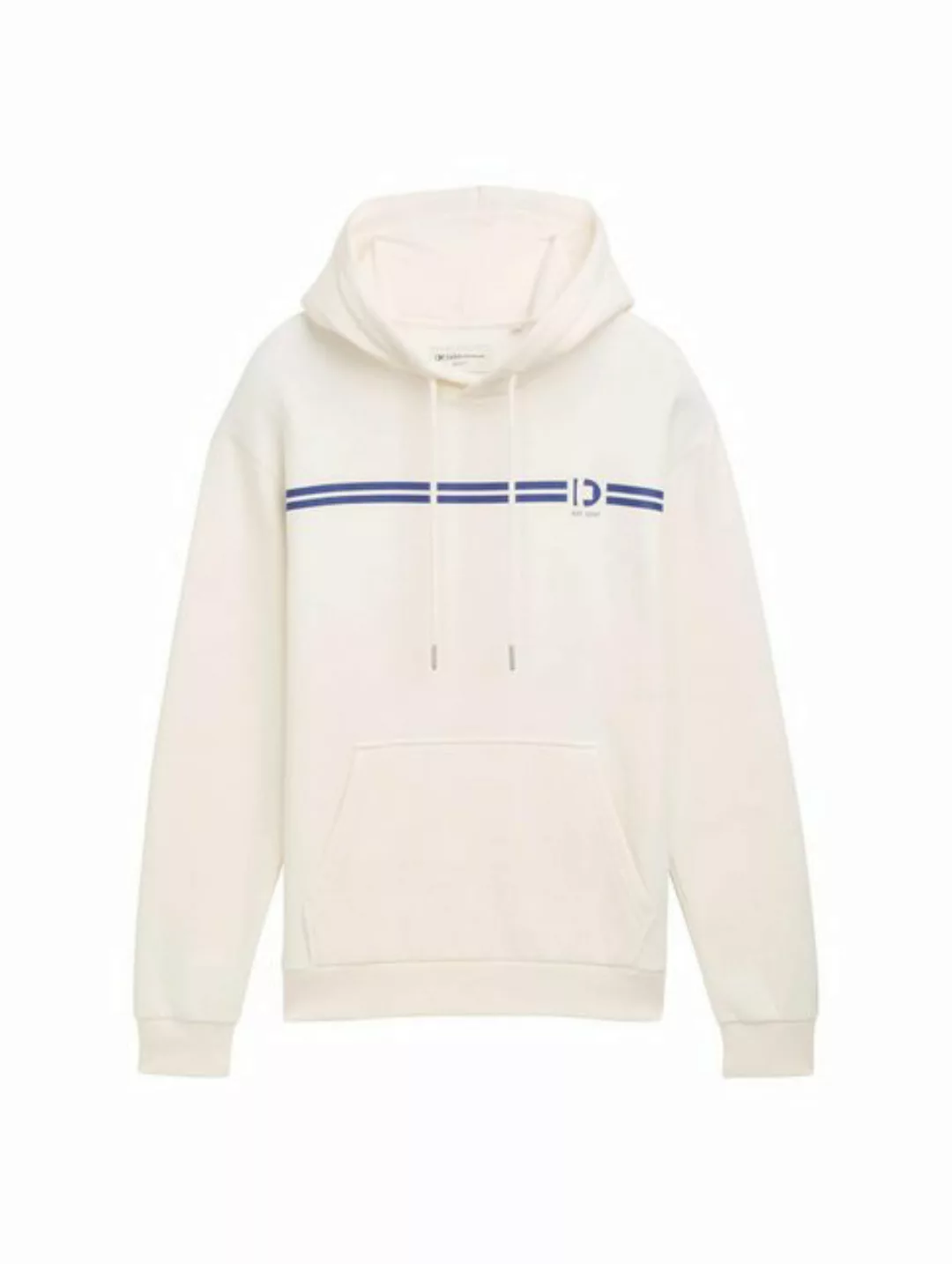 TOM TAILOR Denim Sweatshirt hoodie with chest print, Gardenia White günstig online kaufen