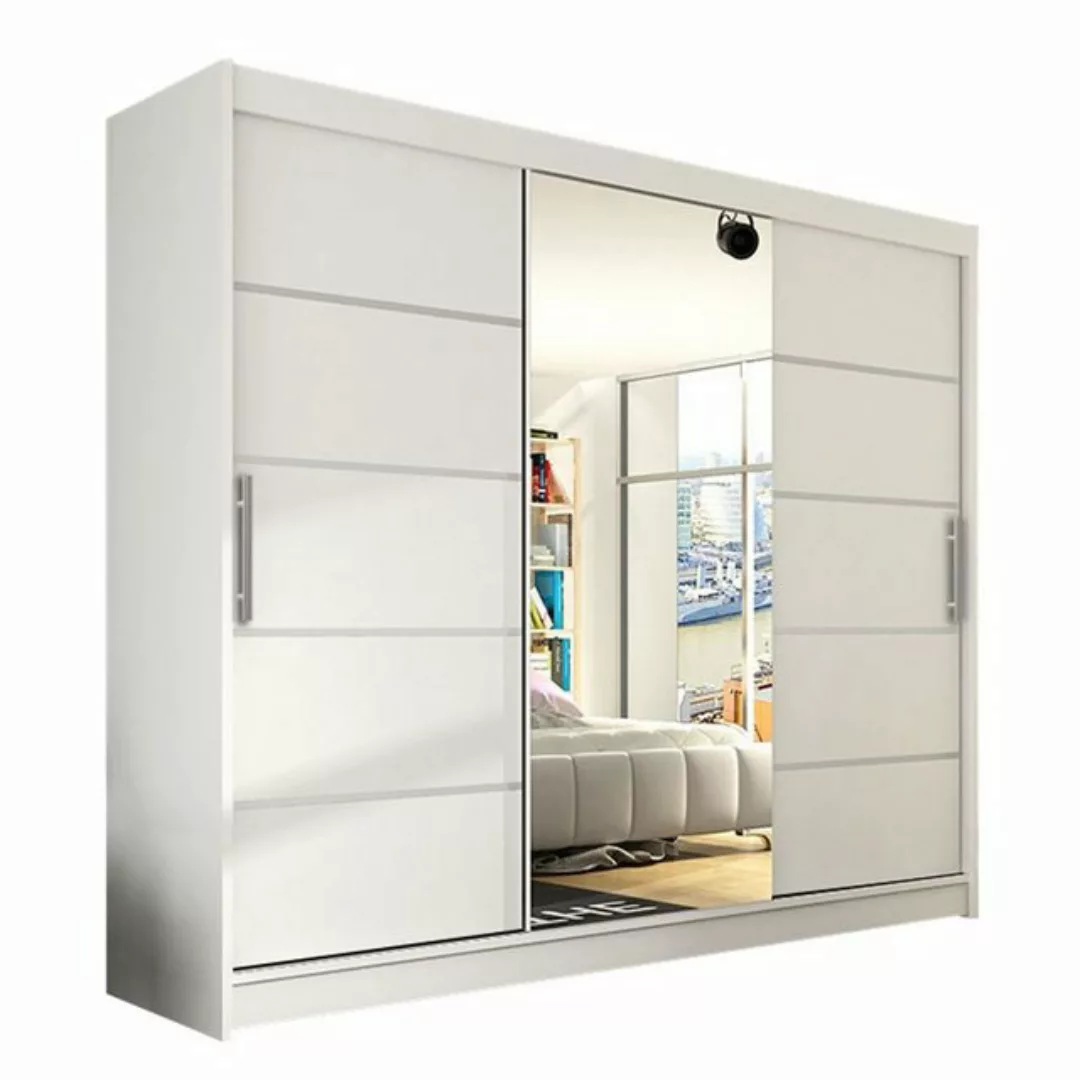 MIRJAN24 Kleiderschrank Aston VI (mit Schiebetüren und Spiegel) 250x215x58 günstig online kaufen