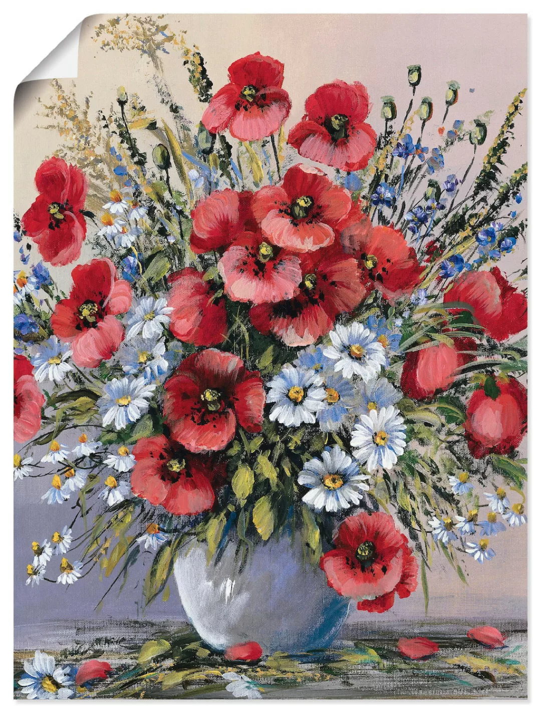 Artland Wandbild "Rote Mohnblumen", Blumen, (1 St.), als Leinwandbild, Post günstig online kaufen