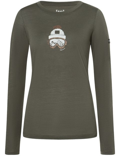 SUPER.NATURAL Sweatshirt für Damen, Merino GOGEANIE Ski Motiv, atmungsaktiv günstig online kaufen