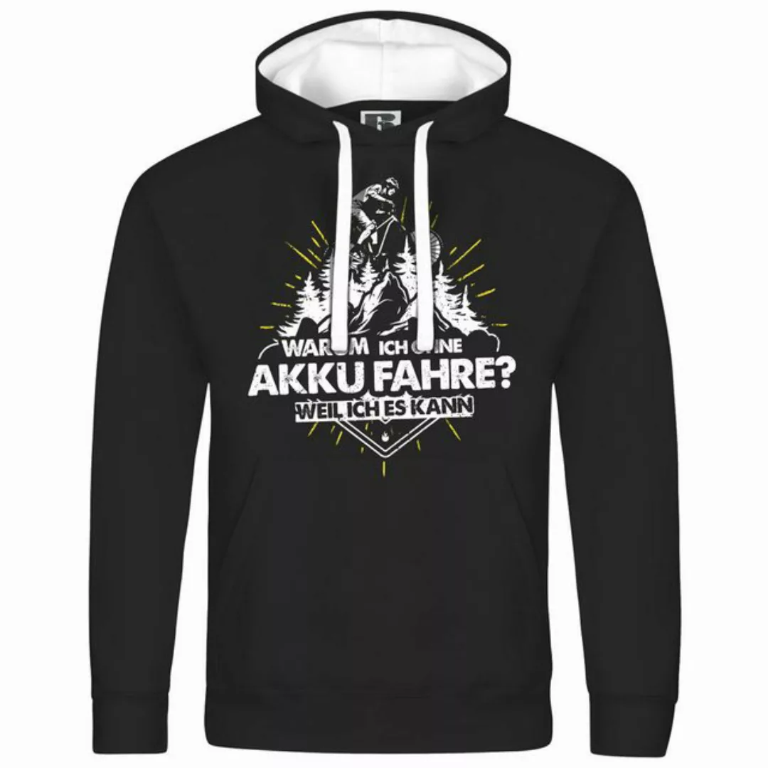 deinshirt Kapuzenpullover Herren Kapuzenpullover Warum ich ohne Akku fahre günstig online kaufen