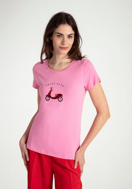 T-Shirt mit Pailletten-Roller, pink, Frühjahrs-Kollektion günstig online kaufen