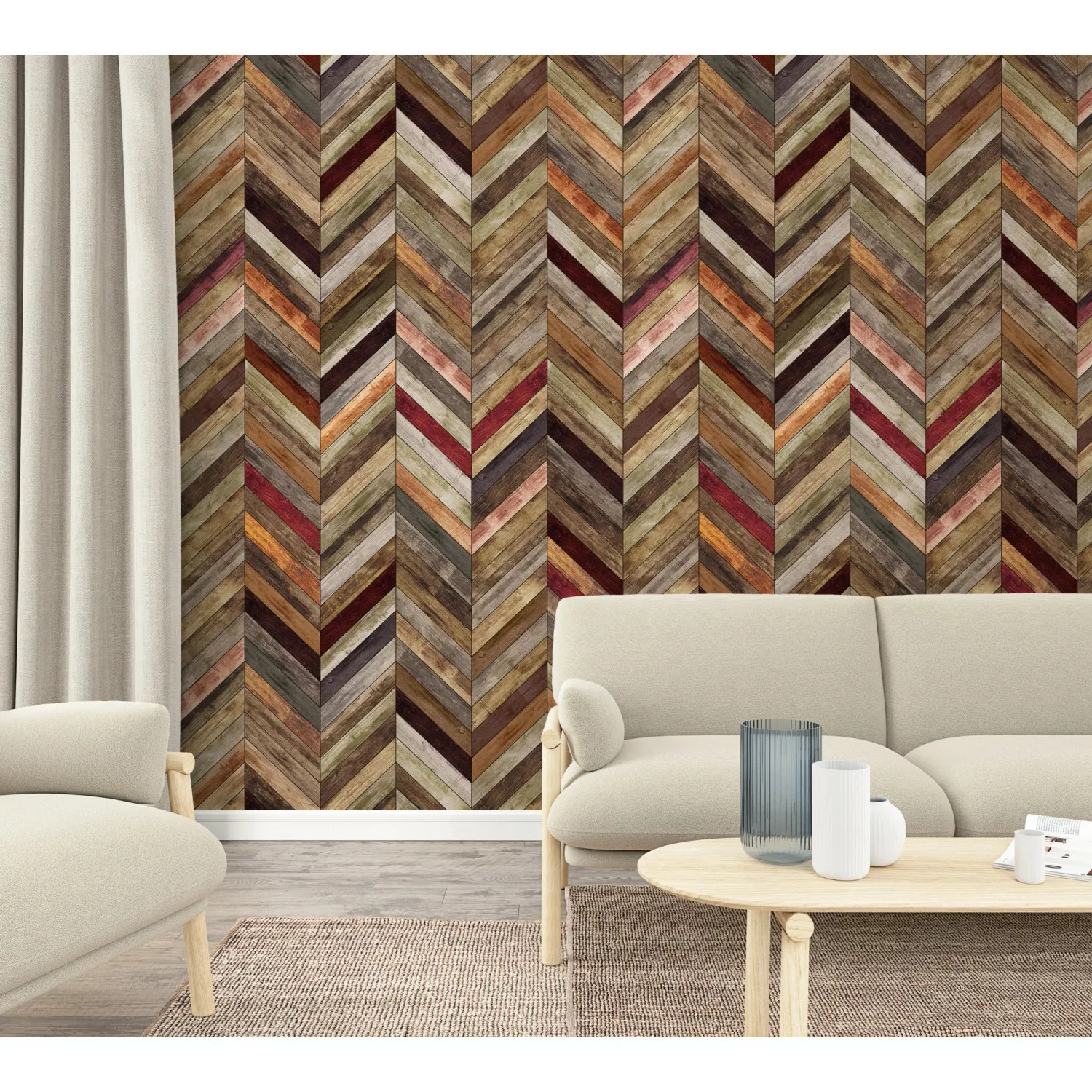 Marburg Vliestapete Ikat Braun 270 cm x 159 cm FSC® günstig online kaufen