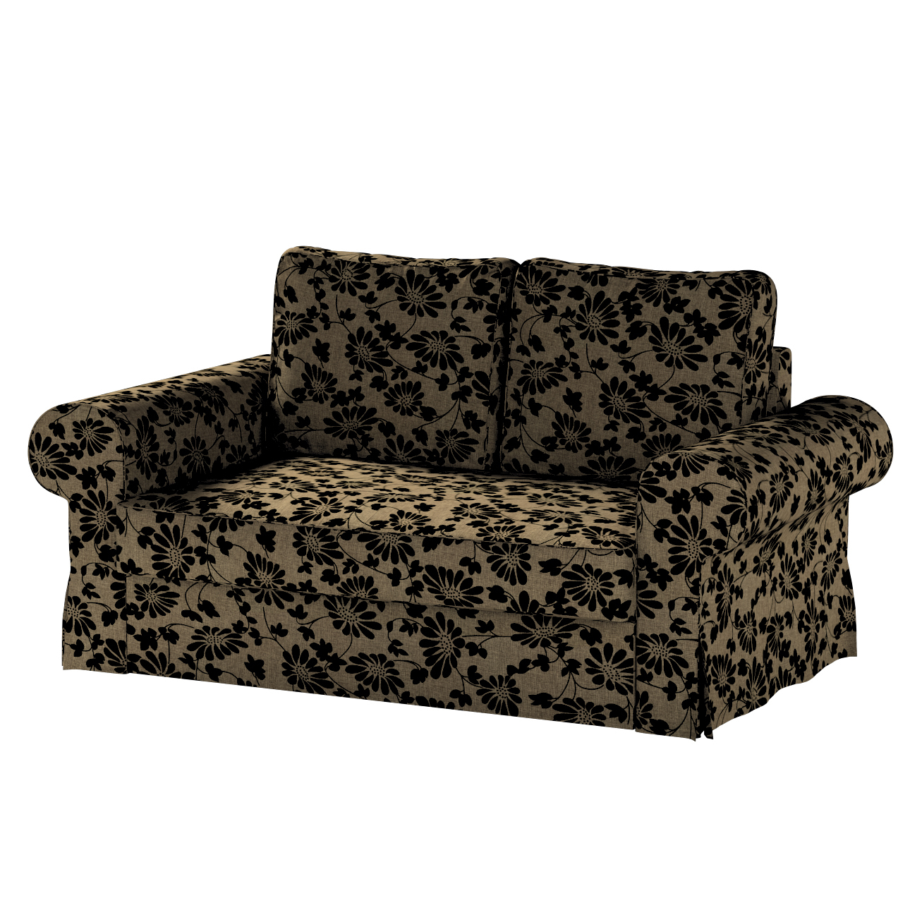 Bezug für Backabro 2-Sitzer Sofa ausklappbar, beige-schwarz, Bezug für Back günstig online kaufen
