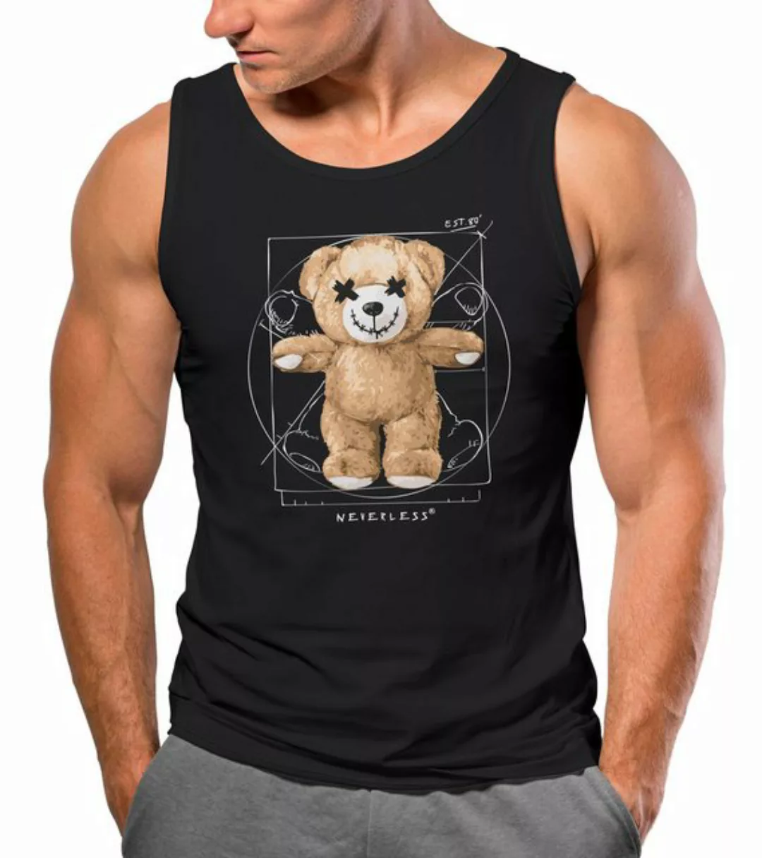 Neverless Tanktop Herren Tank-Top Print Teddy Bär DaVinci Meme Parodie Musk günstig online kaufen